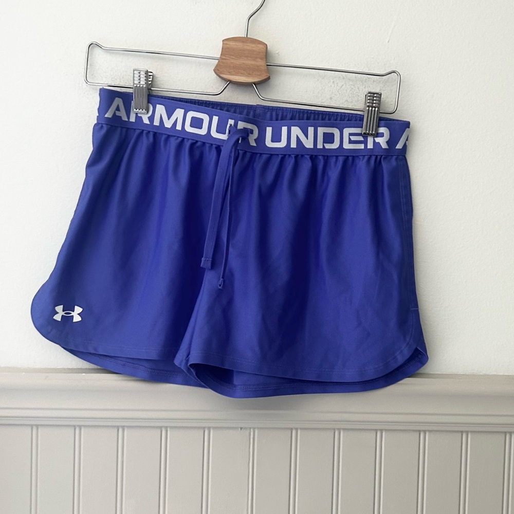Under Armour Girls XL Loose Purple/Blue Active Shorts
